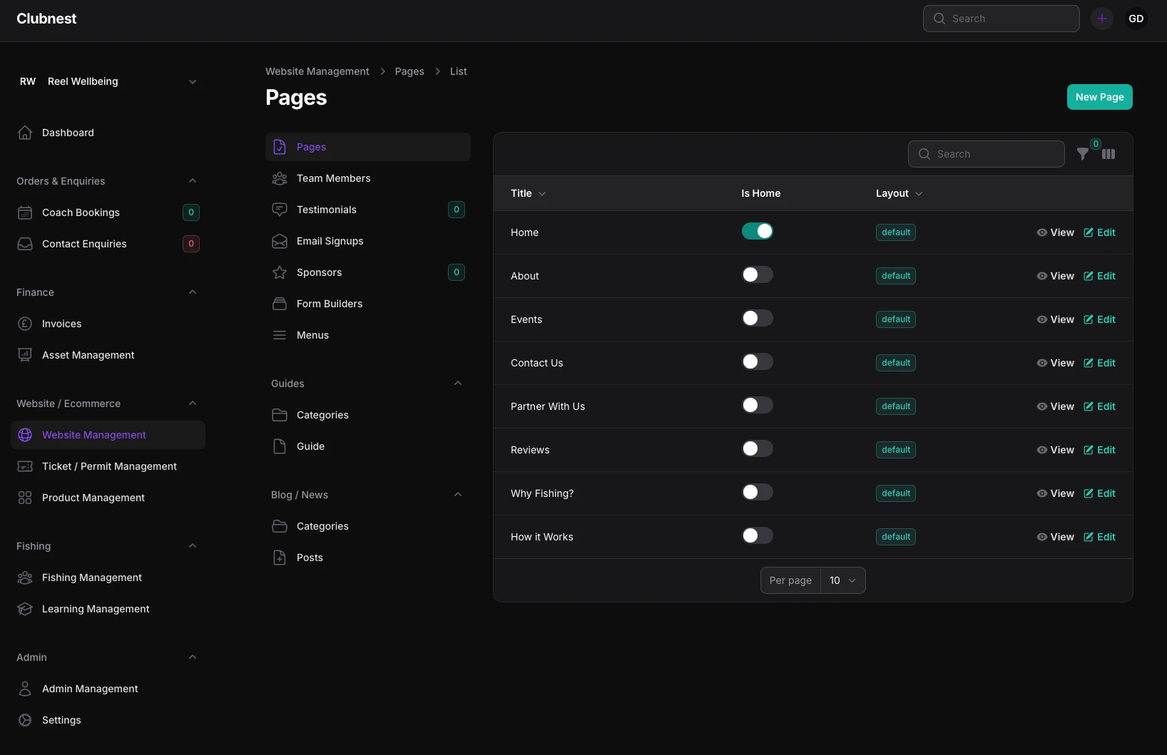 Clubnest hover demo