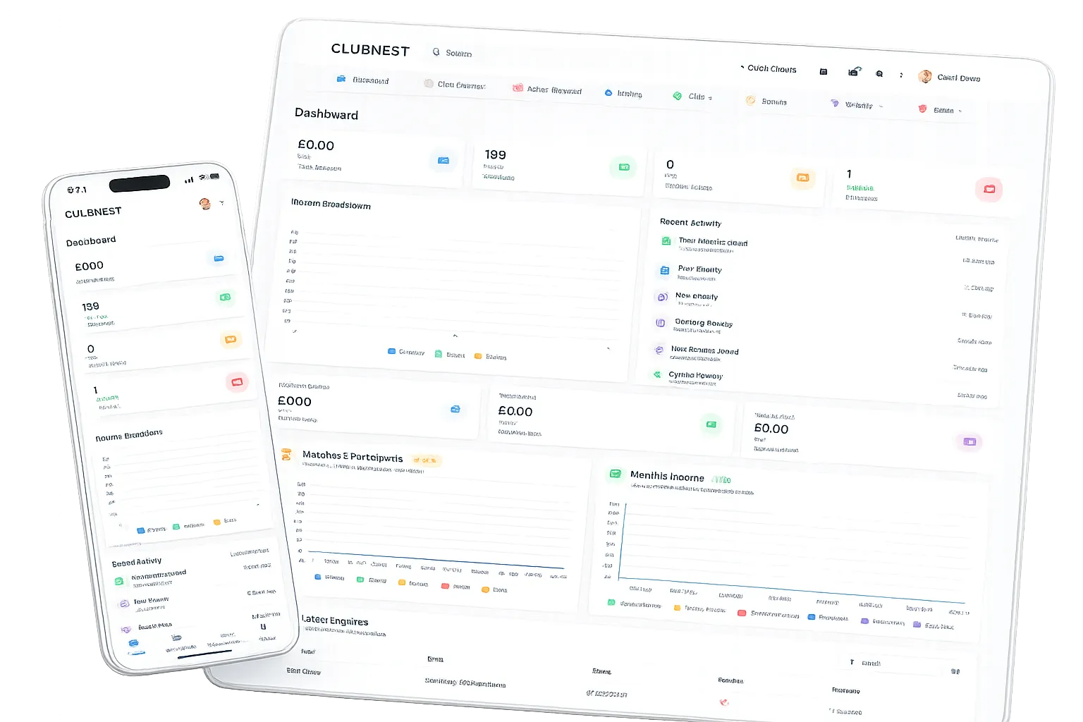 Clubnest interface hover state