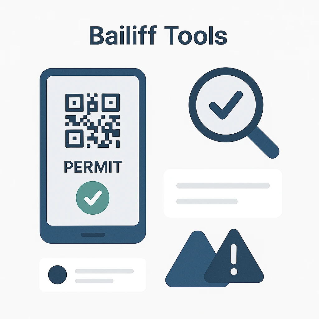 Bailiff QR scanning and checks