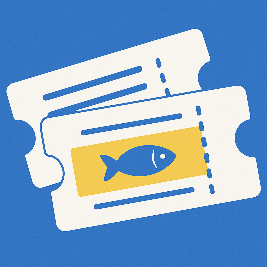 Digital fishing tickets with QR codes and Stripe integration