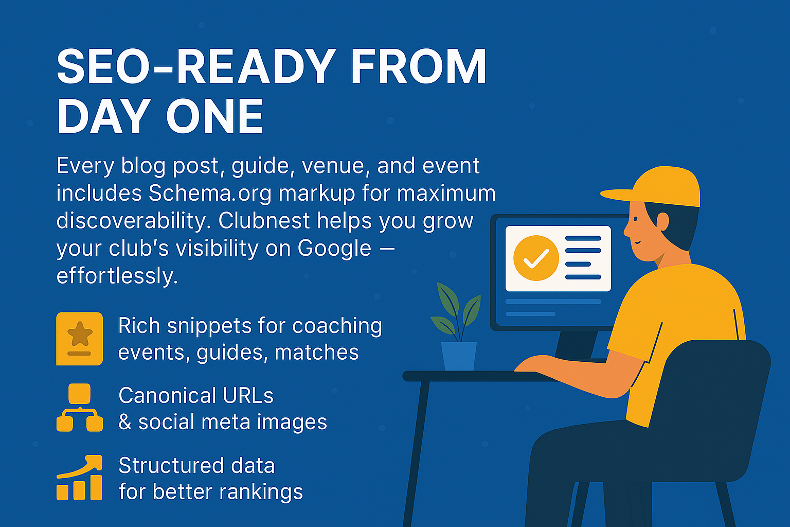 Example of structured data and SEO-ready publishing in Clubnest